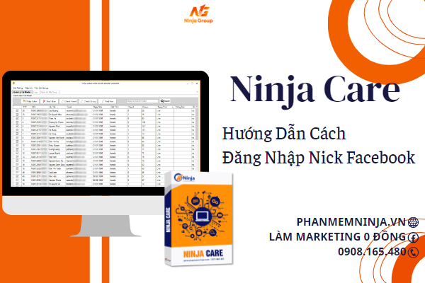Hướng dẫn cách đăng nhập nick facebook khác vào phần mềm Ninja Care
