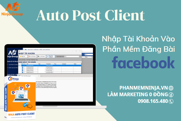 Hướng dẫn nhập tài khoản vào phần mềm đăng bài facebook - Auto Post Client