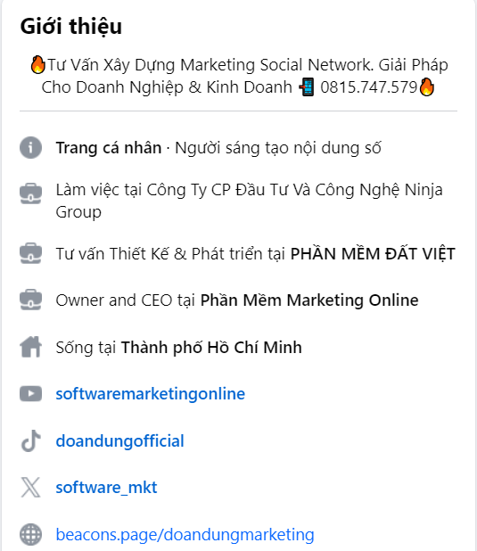 Cập nhật đầy đủ thông tin cá nhân lên phần hồ sơ Profile