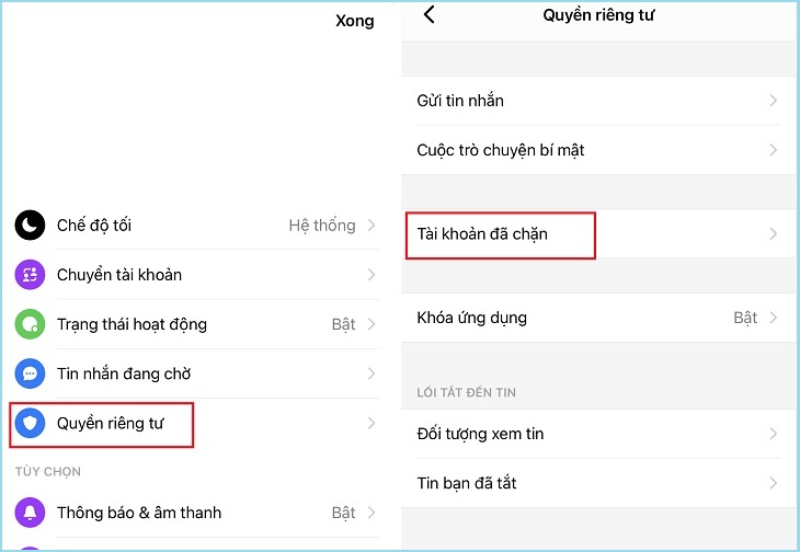 Dấu hiệu nhận biết messenger bị chặn